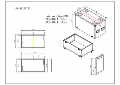 ProX Universal Dual Speaker Flight Case Fits (2) QSC KLA12 LA112 EV ETX12P - 25x17x15 in.