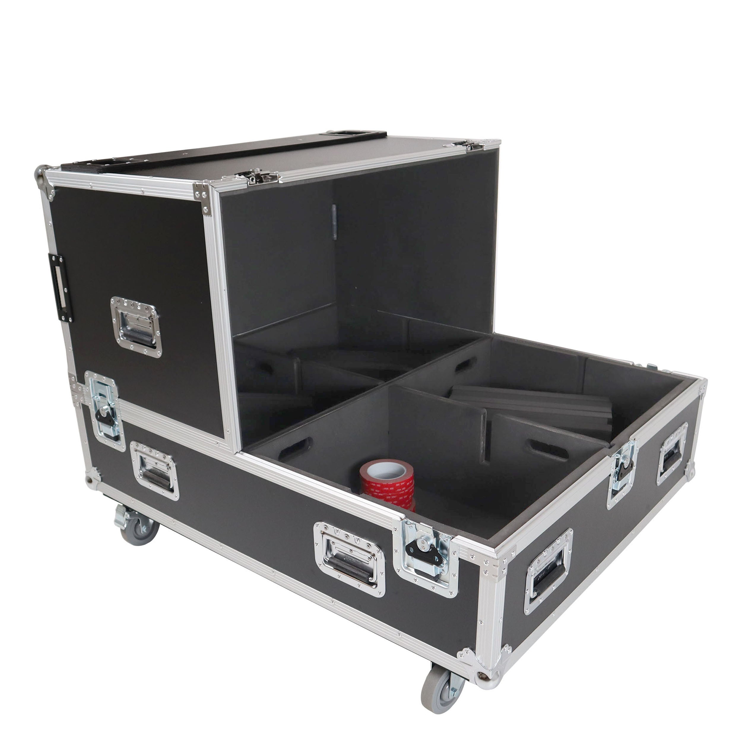 ProX Universal Dual Speaker Flight Case Fits (4) 26x20x15 inch
