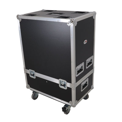 ProX Universal ATA Dual Speaker Flight Case for 2x RCF TTL4 and similar sizes 33"Hx15"Wx12.50"D