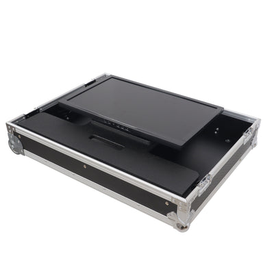 ProX 32" LED Floor Monitor LED TV ATA Flight Style Road with Adjustable Angle Tilt and go Low Profile Wheels