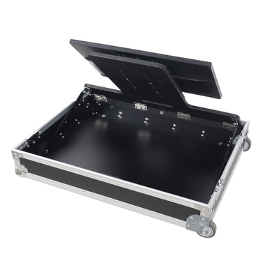 ProX 32" LED Floor Monitor LED TV ATA Flight Style Road with Adjustable Angle Tilt and go Low Profile Wheels