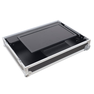 ProX 32" LED Floor Monitor LED TV ATA Flight Style Road with Adjustable Angle Tilt and go Low Profile Wheels