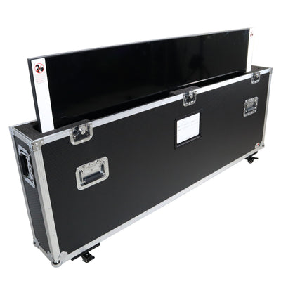 ProX Universal Single Case for ONE 55 Inch to 70 Inch Flat Panel Monitor LED TV, Drum Shield w/ Low Profile Wheels