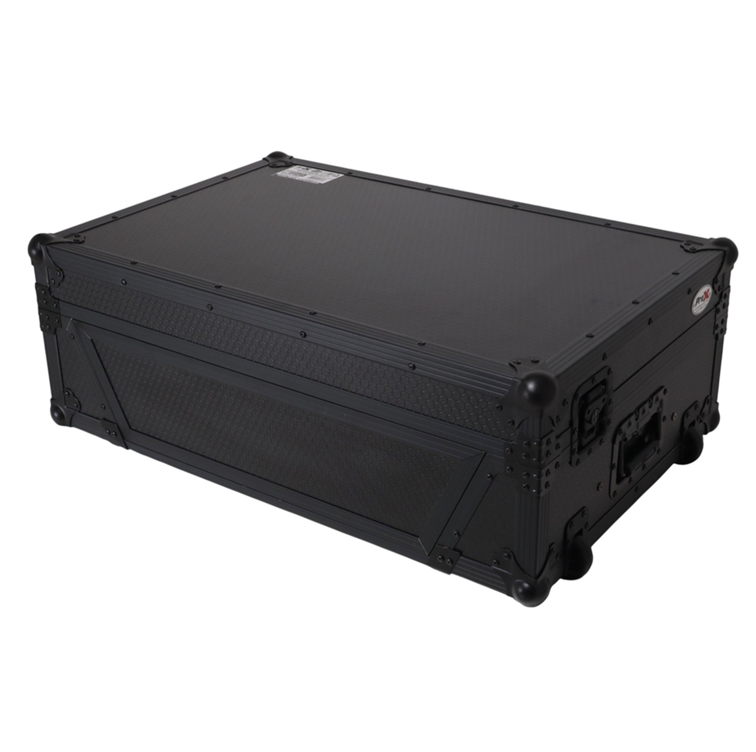 ProX 2U Flight Road Case For Pioneer DDJ-FLX10 REV5 REV7 DJ Controller with Laptop Shelf Wheels LED Black Finish
