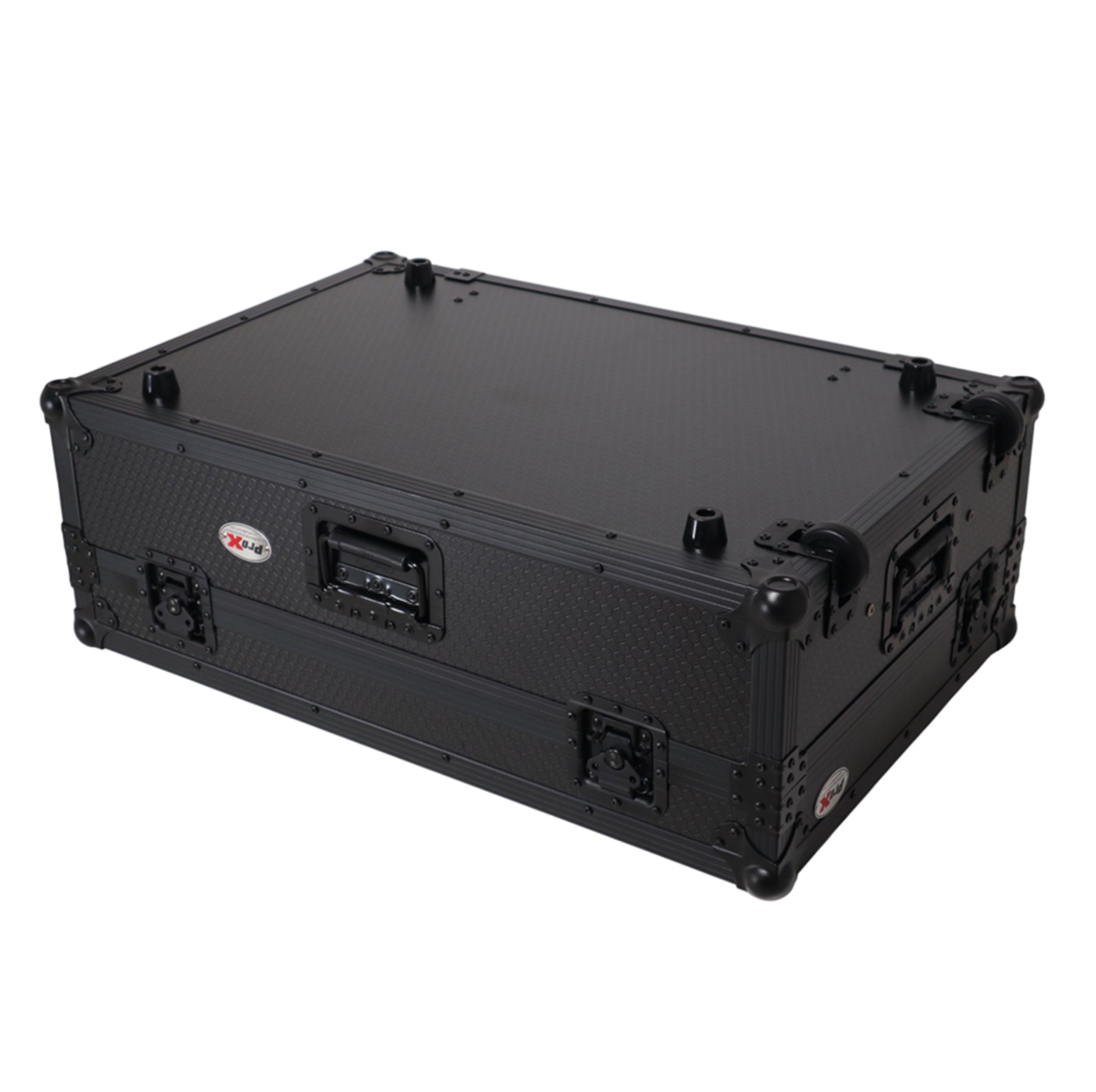 ProX 2U Flight Road Case For Pioneer DDJ-FLX10 REV5 REV7 DJ Controller with Laptop Shelf Wheels LED Black Finish