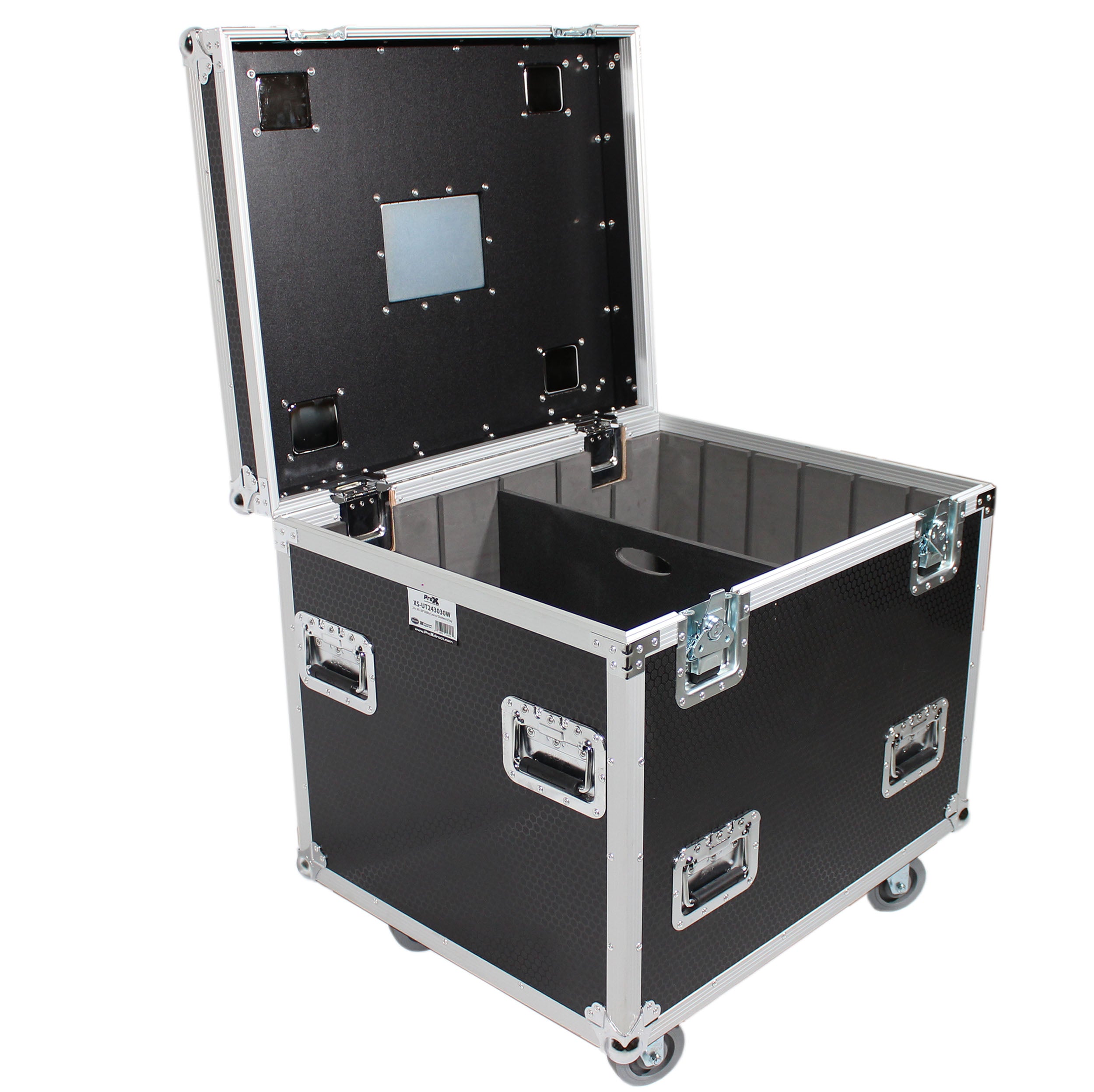ProX TruckPax Utility ATA Flight Case Truck Storage Road Case with Dividers Tray and 4" in casters – 24"x30"x30" Ext