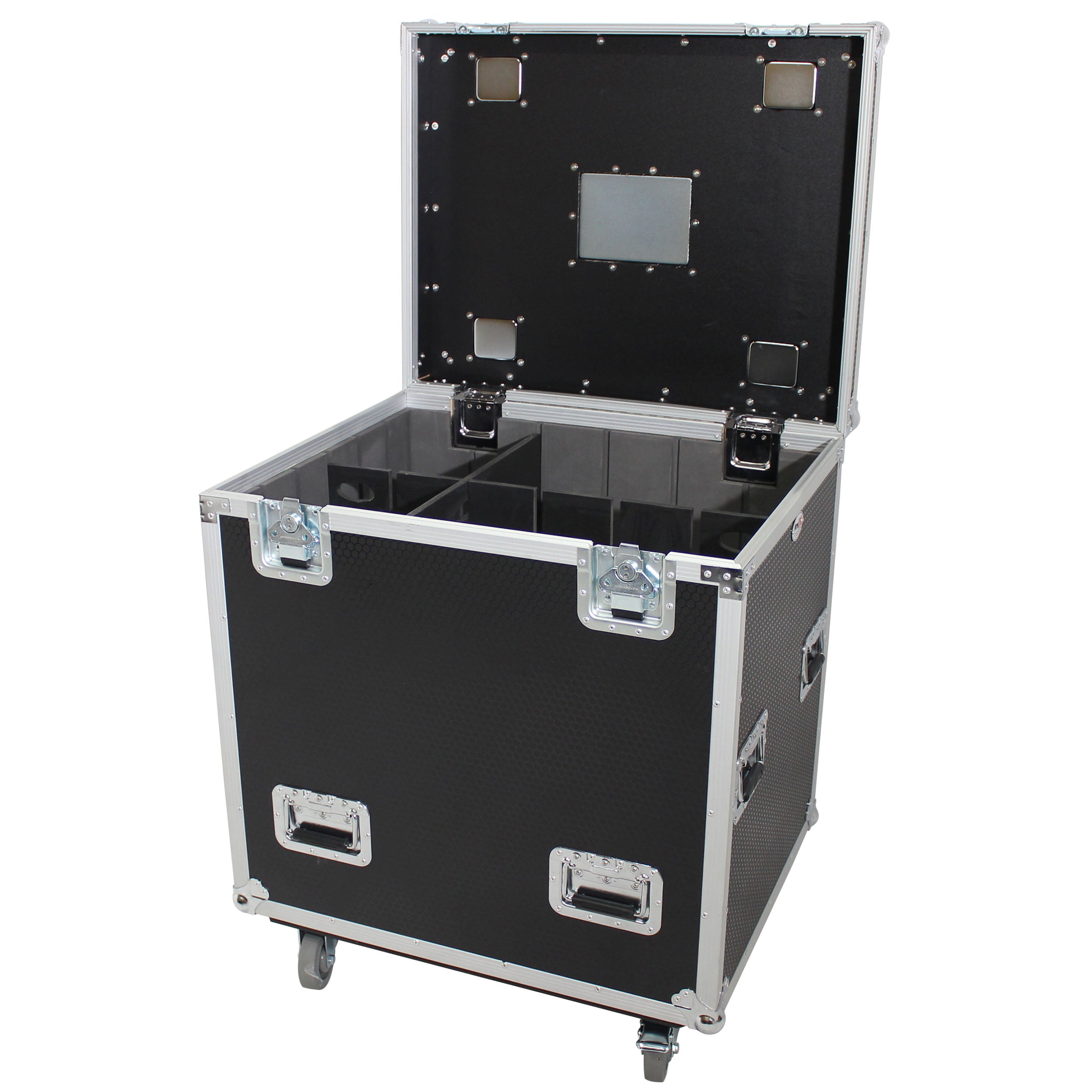 ProX TruckPax Utility ATA Flight Case Truck Storage Road Case with Dividers Tray and 4" in casters – 24"x30"x36" Ext
