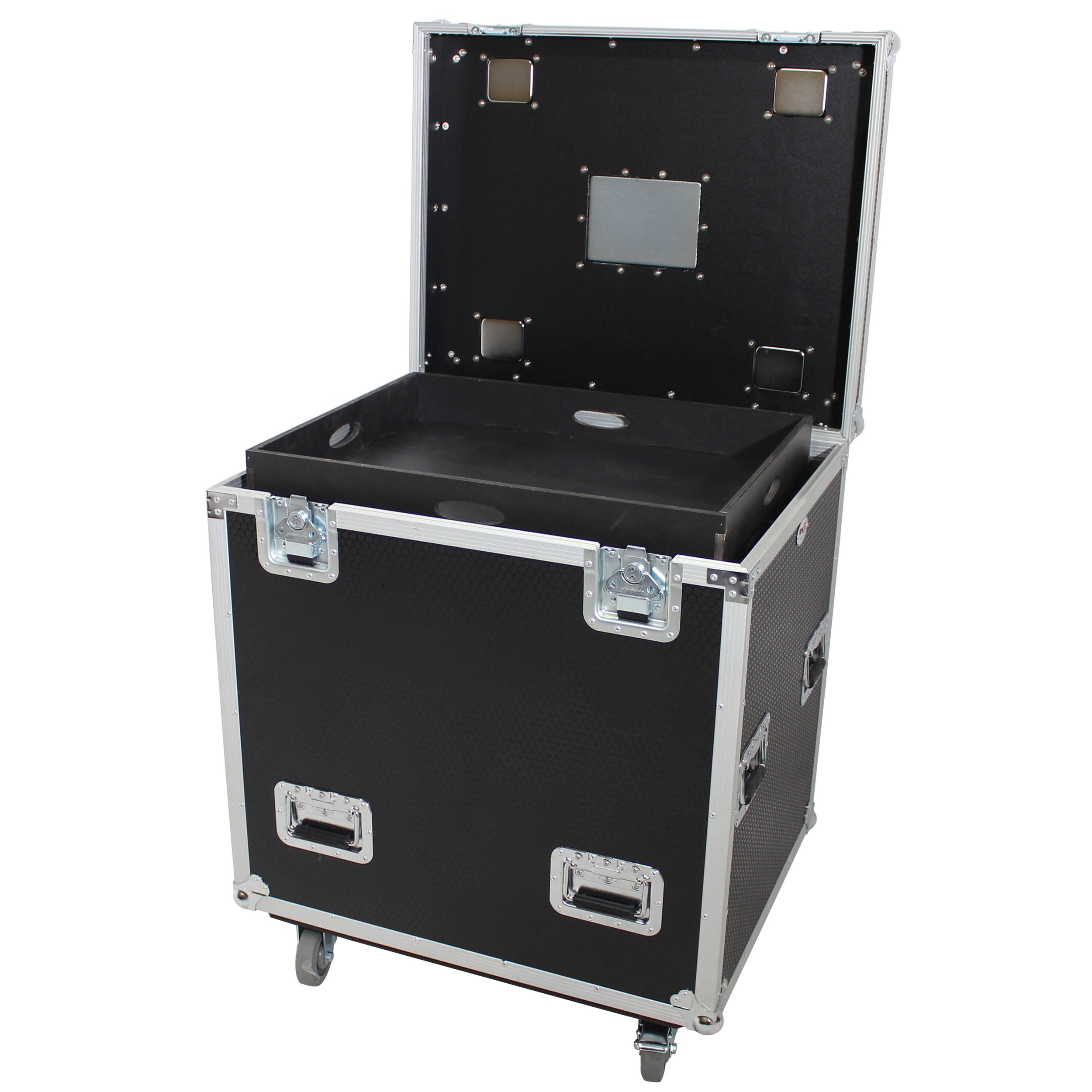ProX TruckPax Utility ATA Flight Case Truck Storage Road Case with Dividers Tray and 4" in casters – 24"x30"x36" Ext