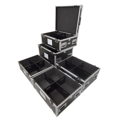 ProX 5 Tier TruckPax Utility ATA Flight Case Truck Storage Road Case with Dividers and 4" in casters – 24"x30"x68" Ext