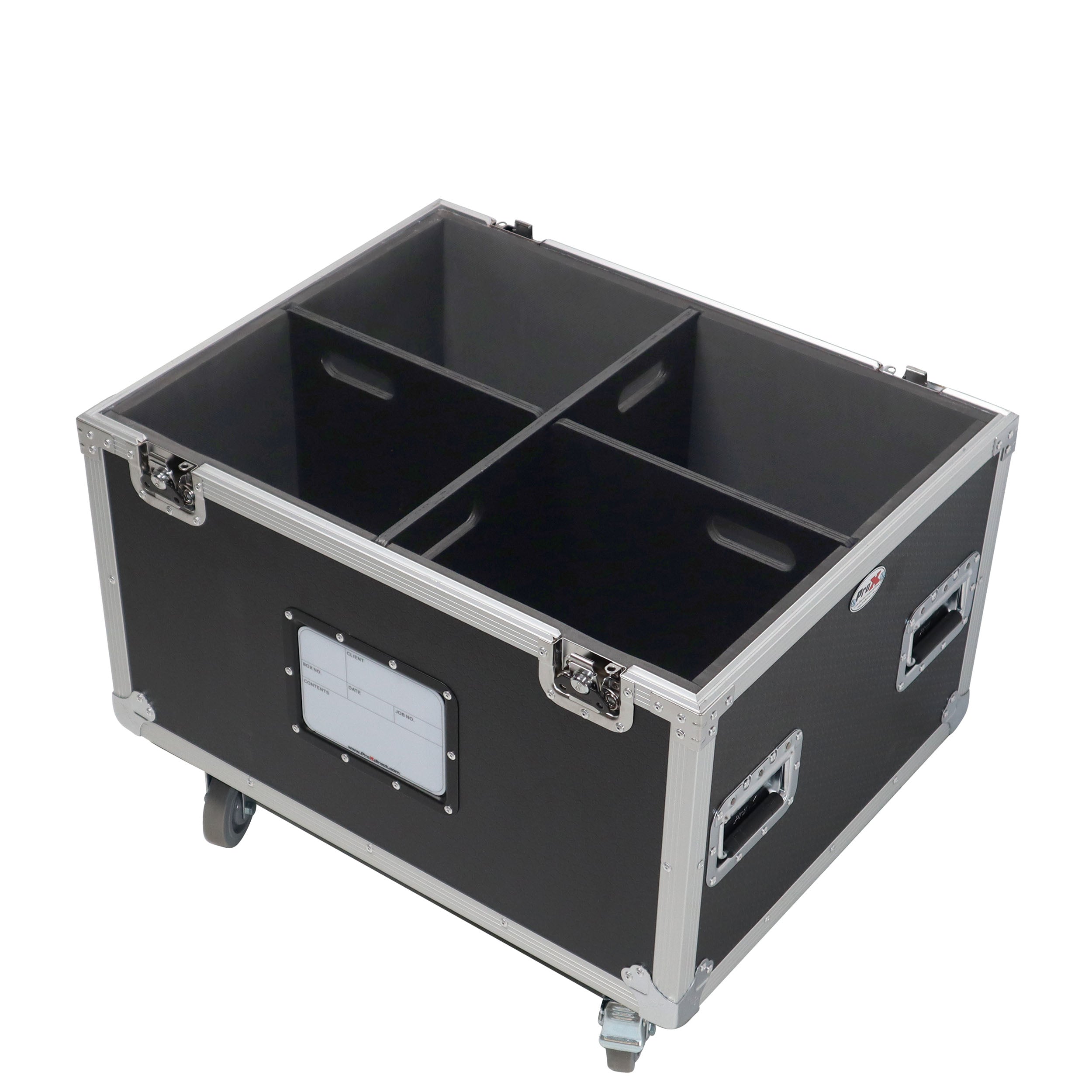 ProX 5 Tier TruckPax Utility ATA Flight Case Truck Storage Road Case with Dividers and 4" in casters – 24"x30"x68" Ext
