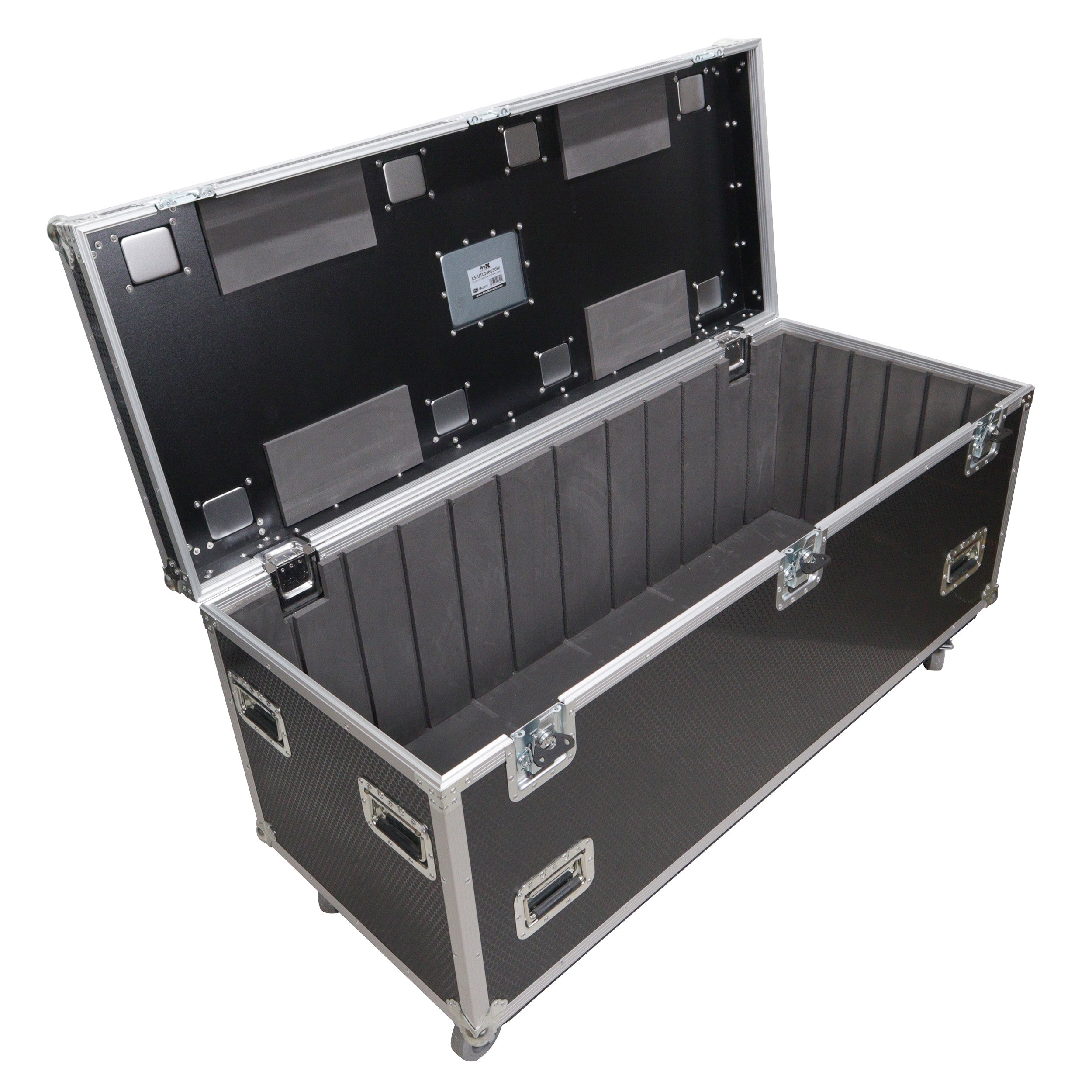 ProX TruckPax Utility ATA Flight Case Truck Storage Road Case with Dividers Tray and 4" in casters - 24"x60"x30" Ext