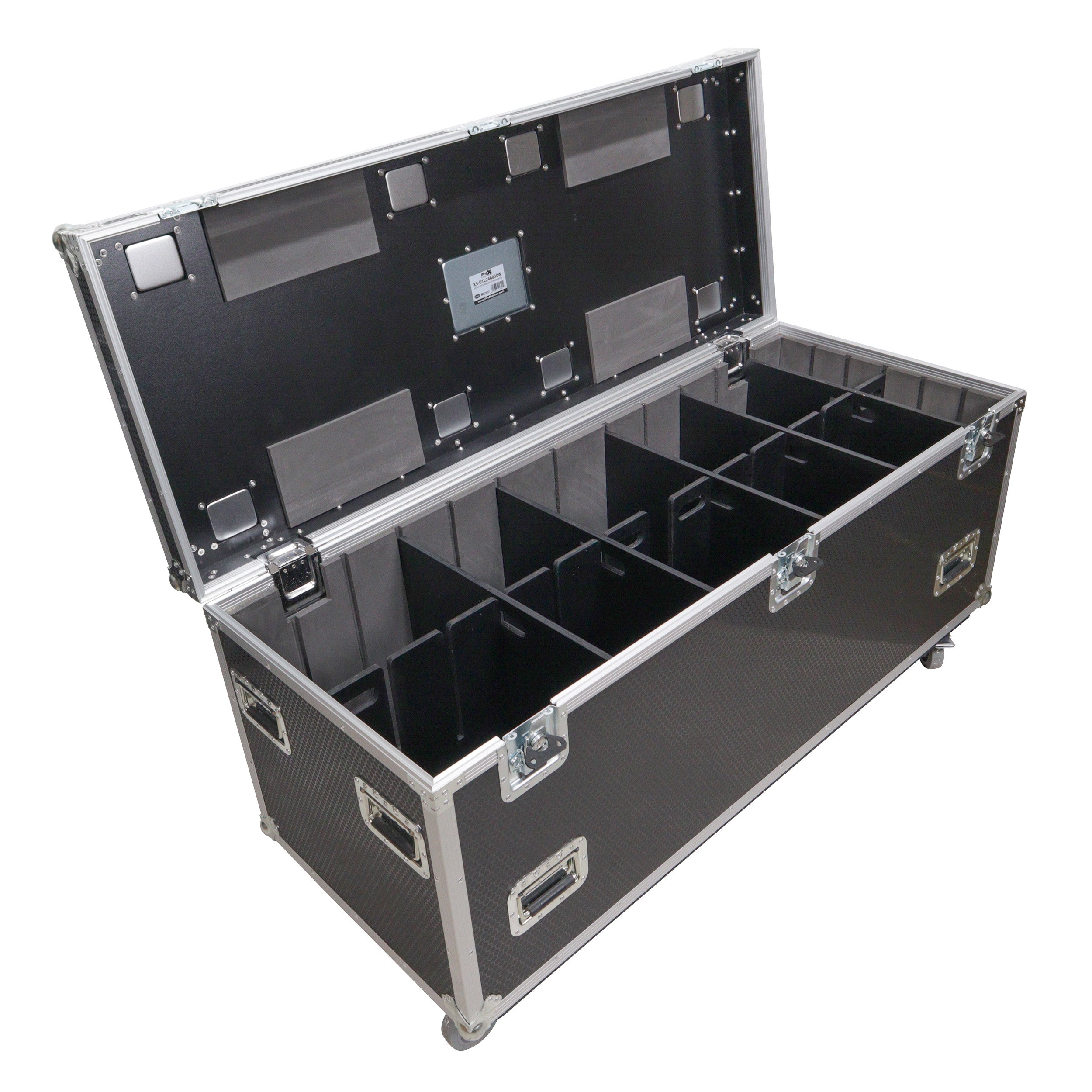 ProX TruckPax Utility ATA Flight Case Truck Storage Road Case with Dividers Tray and 4" in casters - 24"x60"x30" Ext