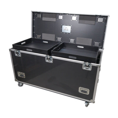 ProX TruckPax Utility ATA Flight Case Truck Storage Road Case with Dividers Tray and 4" in casters – 24"x60"x36" Ext