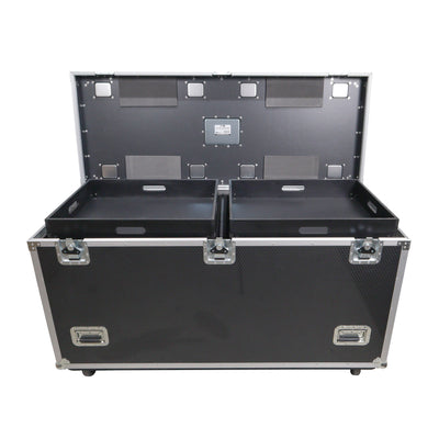 ProX TruckPax Utility ATA Flight Case Truck Storage Road Case with Dividers Tray and 4" in casters – 24"x60"x36" Ext