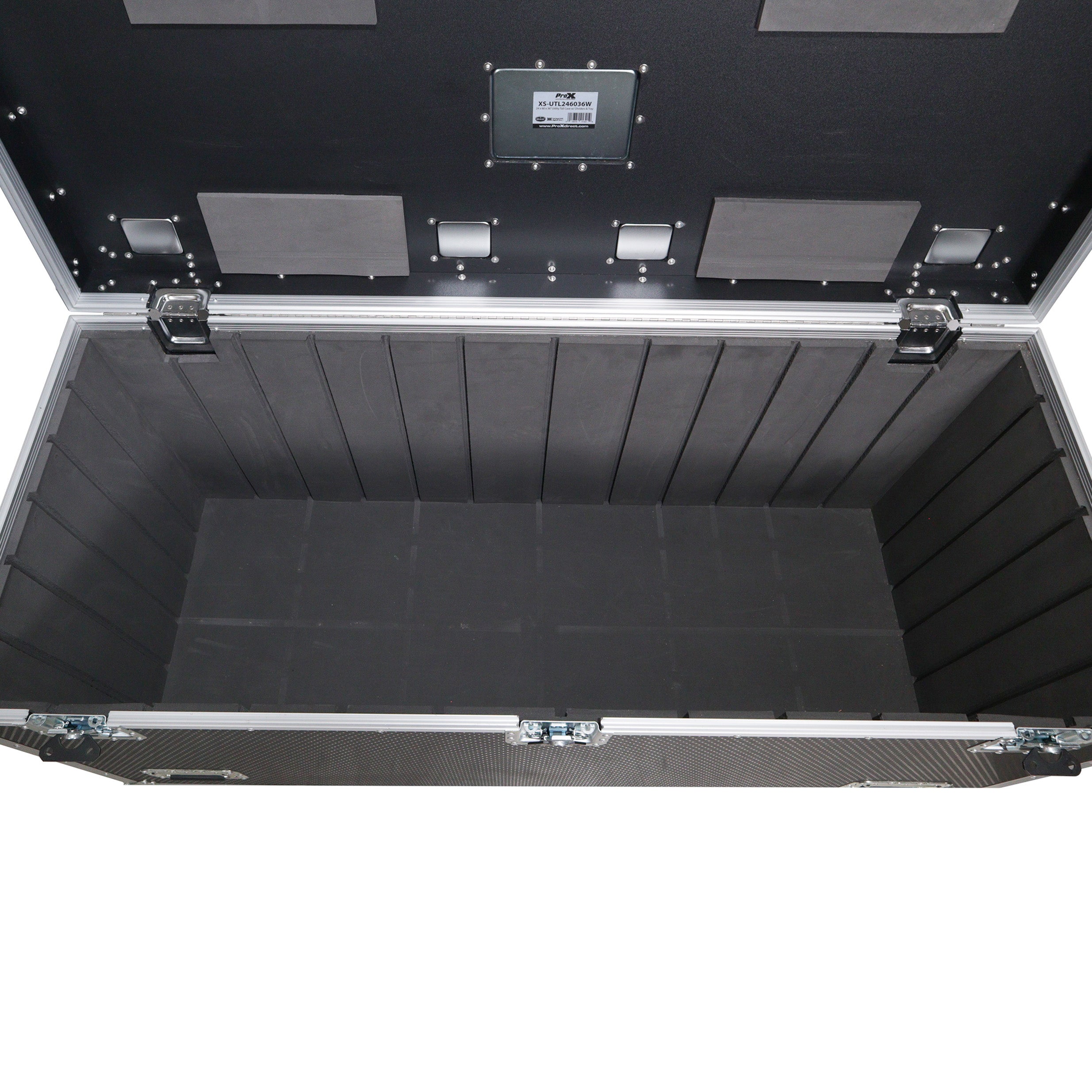 ProX TruckPax Utility ATA Flight Case Truck Storage Road Case with Dividers Tray and 4" in casters – 24"x60"x36" Ext