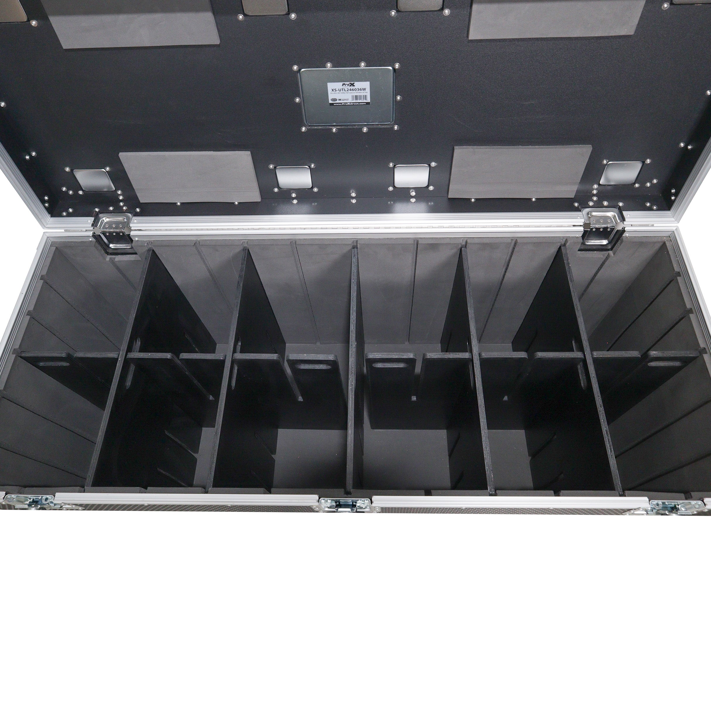 ProX TruckPax Utility ATA Flight Case Truck Storage Road Case with Dividers Tray and 4" in casters – 24"x60"x36" Ext