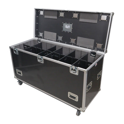 ProX TruckPax Utility ATA Flight Case Truck Storage Road Case with Dividers Tray and 4" in casters – 24"x60"x36" Ext