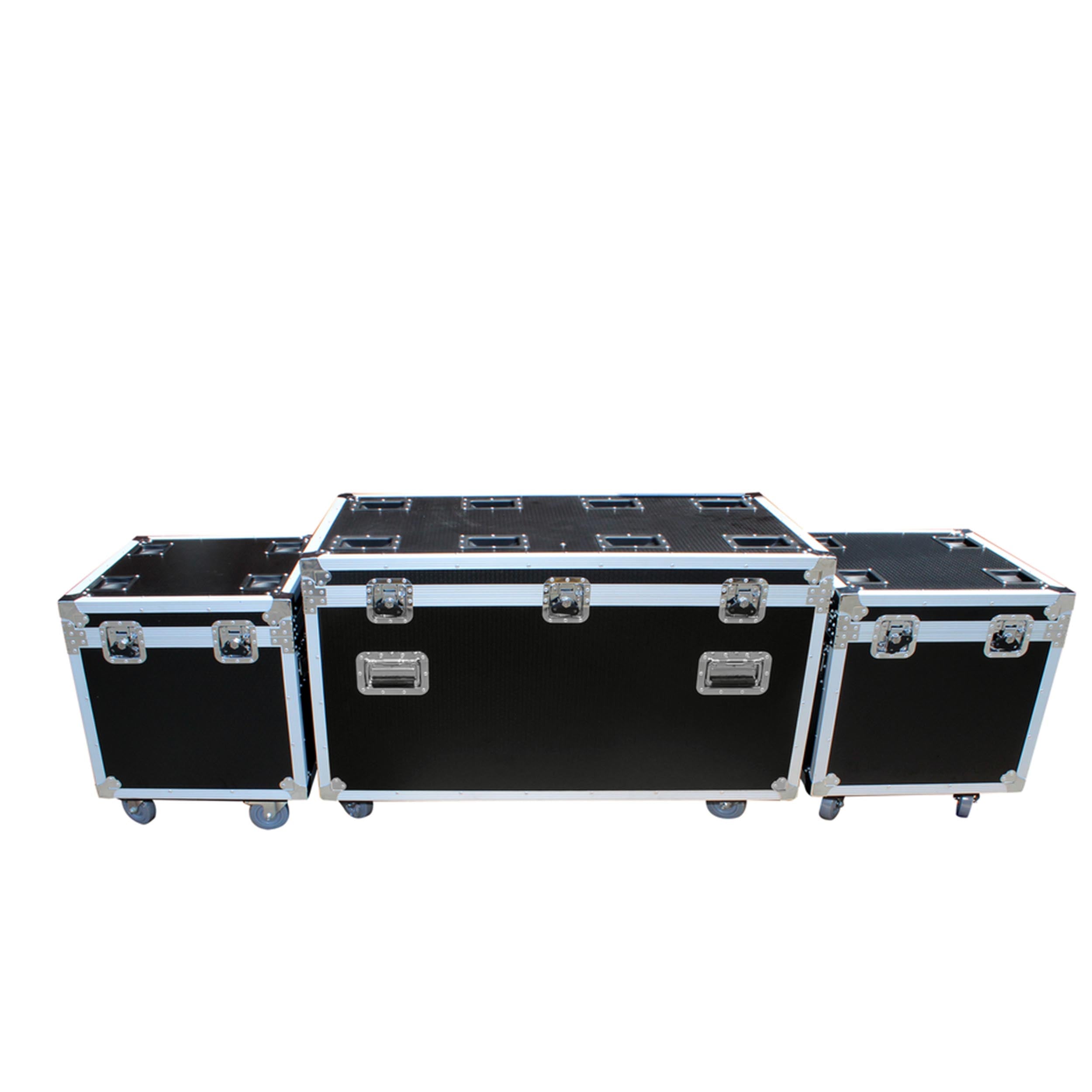 ProX Package of 3 Utility ATA Flight Travel Storage Road Case – Includes 1-Large and 2-Half Size with 4" Casters