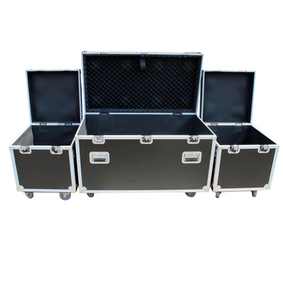 ProX Package of 3 Utility ATA Flight Travel Storage Road Case – Includes 1-Large and 2-Half Size with 4" Casters