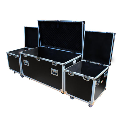 ProX Package of 3 Utility ATA Flight Travel Storage Road Case – Includes 1-Large and 2-Half Size with 4" Casters