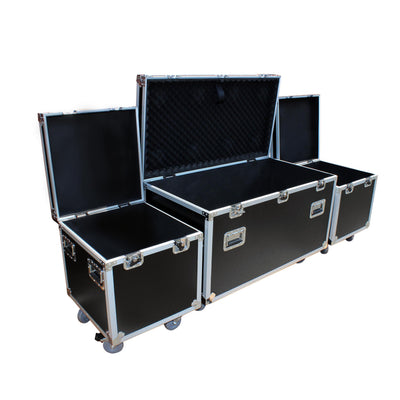 ProX Package of 3 Utility ATA Flight Travel Storage Road Case – Includes 1-Large and 2-Half Size with 4" Casters