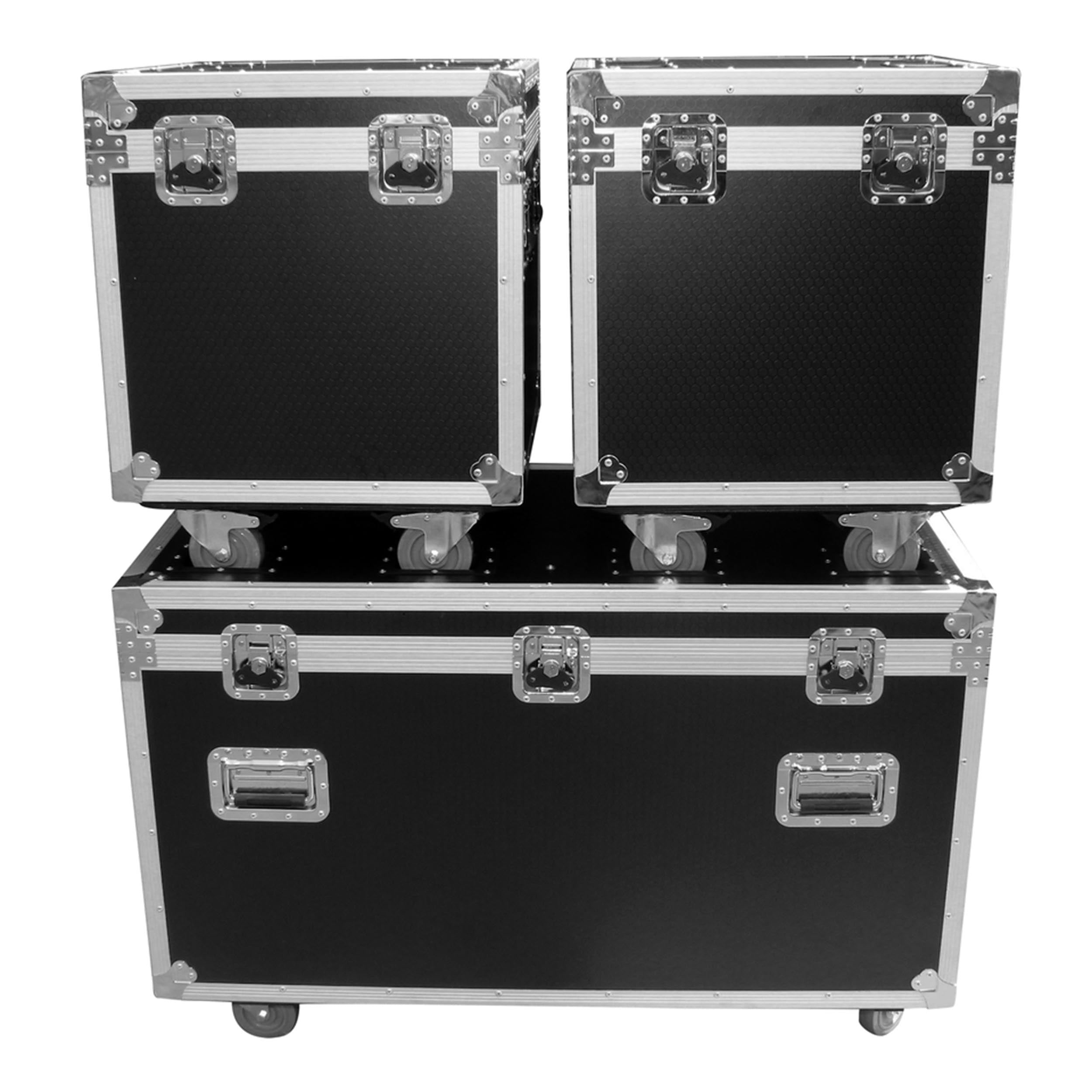 ProX Package of 3 Utility ATA Flight Travel Storage Road Case – Includes 1-Large and 2-Half Size with 4" Casters