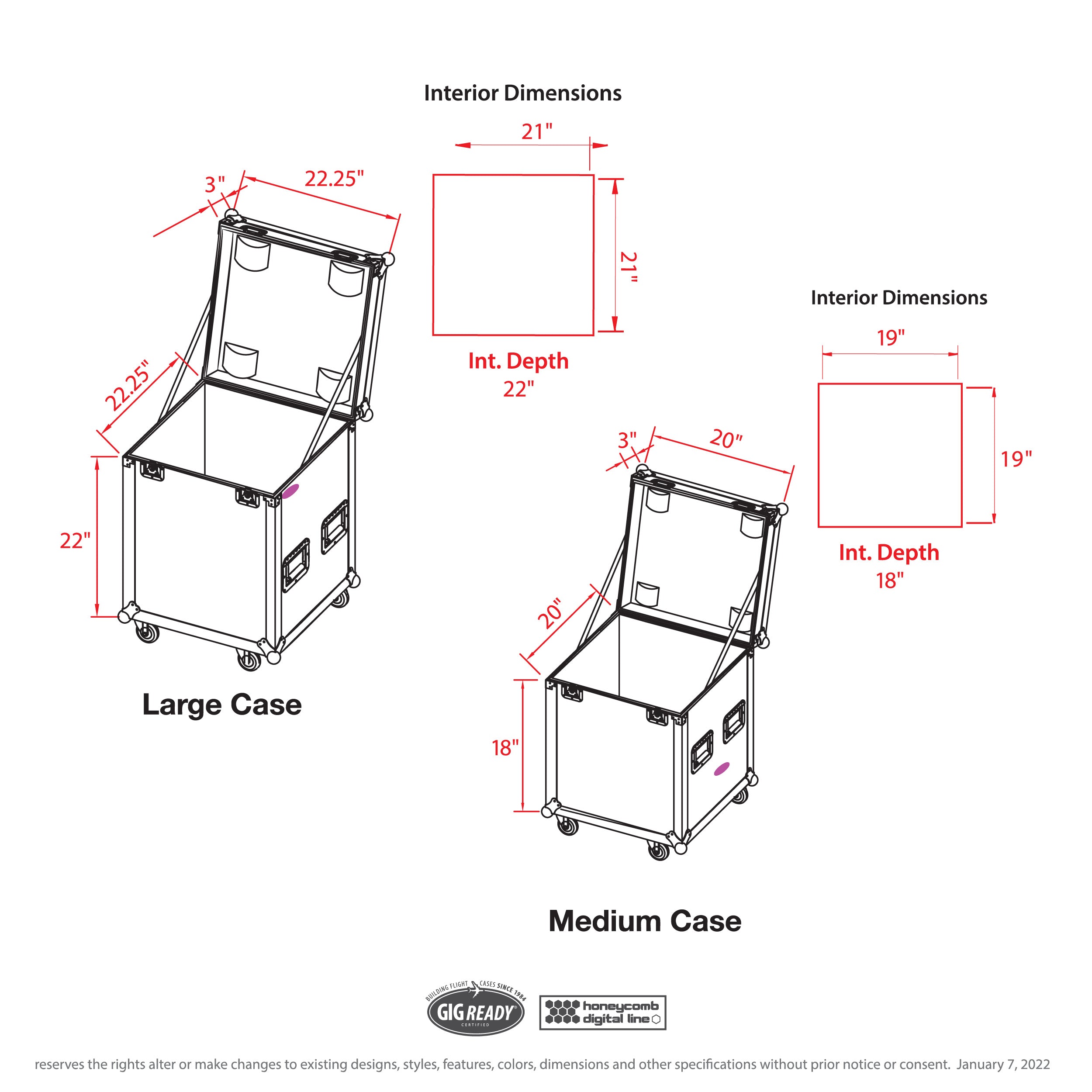 ProX Package of 2 Utility ATA Flight Travel Storage Road Case – Includes 1-Large 1-Medium with 4" Casters