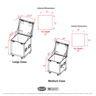 ProX Package of 2 Utility ATA Flight Travel Storage Road Case – Includes 1-Large 1-Medium with 4" Casters