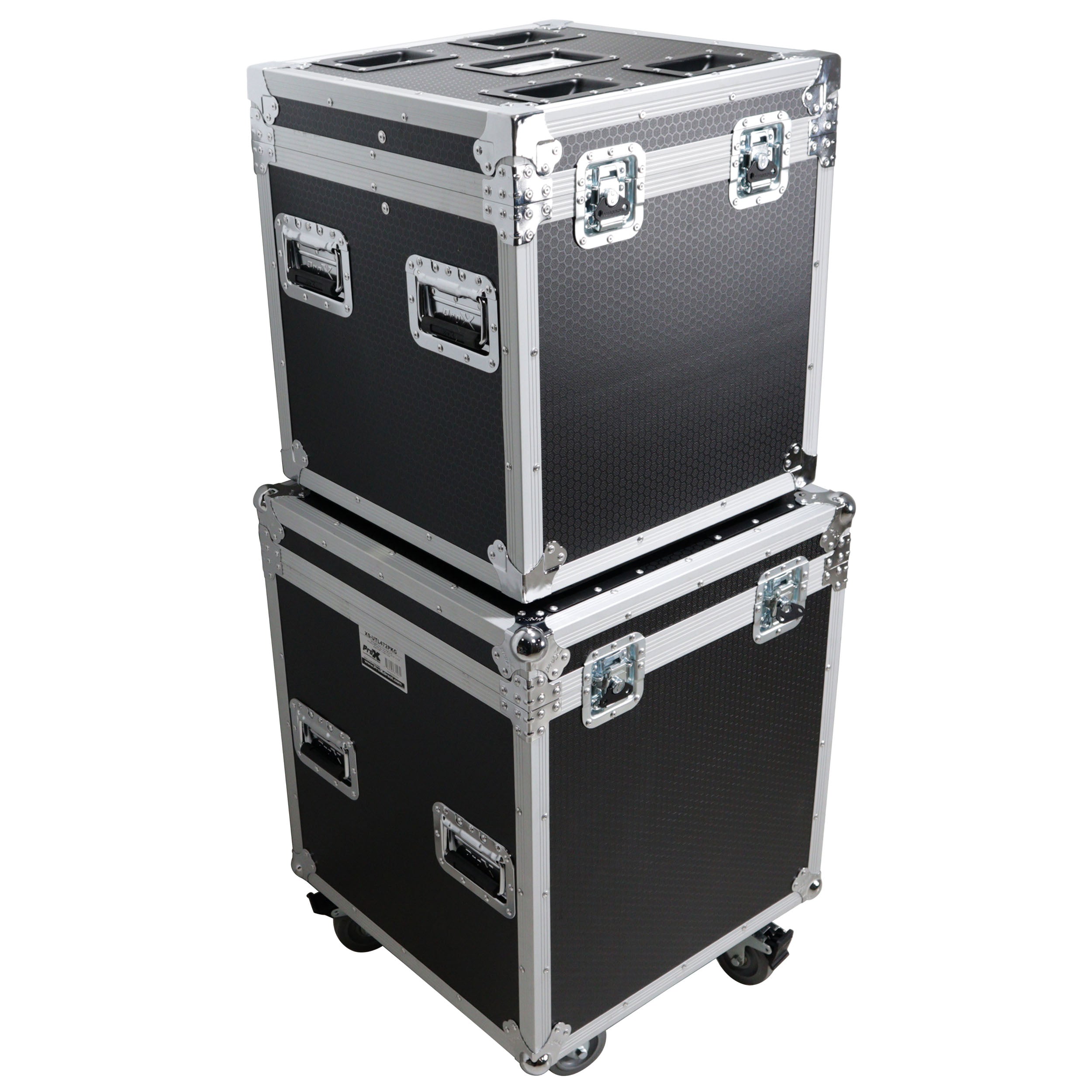 ProX Package of 2 Utility ATA Flight Travel Storage Road Case – Includes 1-Large 1-Medium with 4" Casters