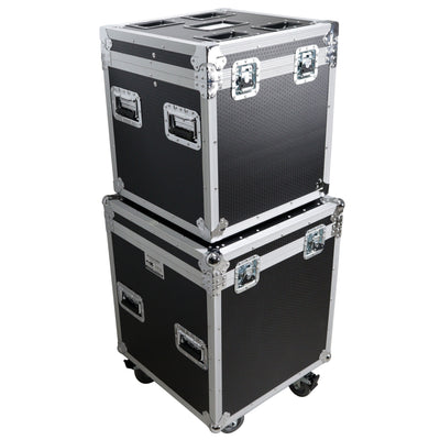 ProX Package of 2 Utility ATA Flight Travel Storage Road Case – Includes 1-Large 1-Medium with 4" Casters