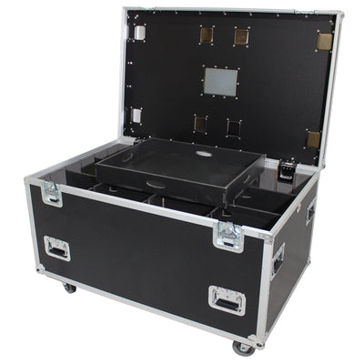 ProX TruckPax Utility ATA Flight Case Truck Storage Road Case with Dividers Tray and 4" in casters – 48"x30"x30" Ext