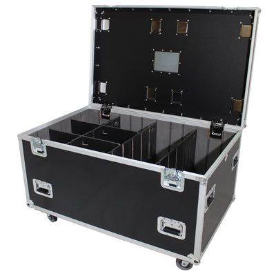 ProX TruckPax Utility ATA Flight Case Truck Storage Road Case with Dividers Tray and 4" in casters – 48"x30"x30" Ext