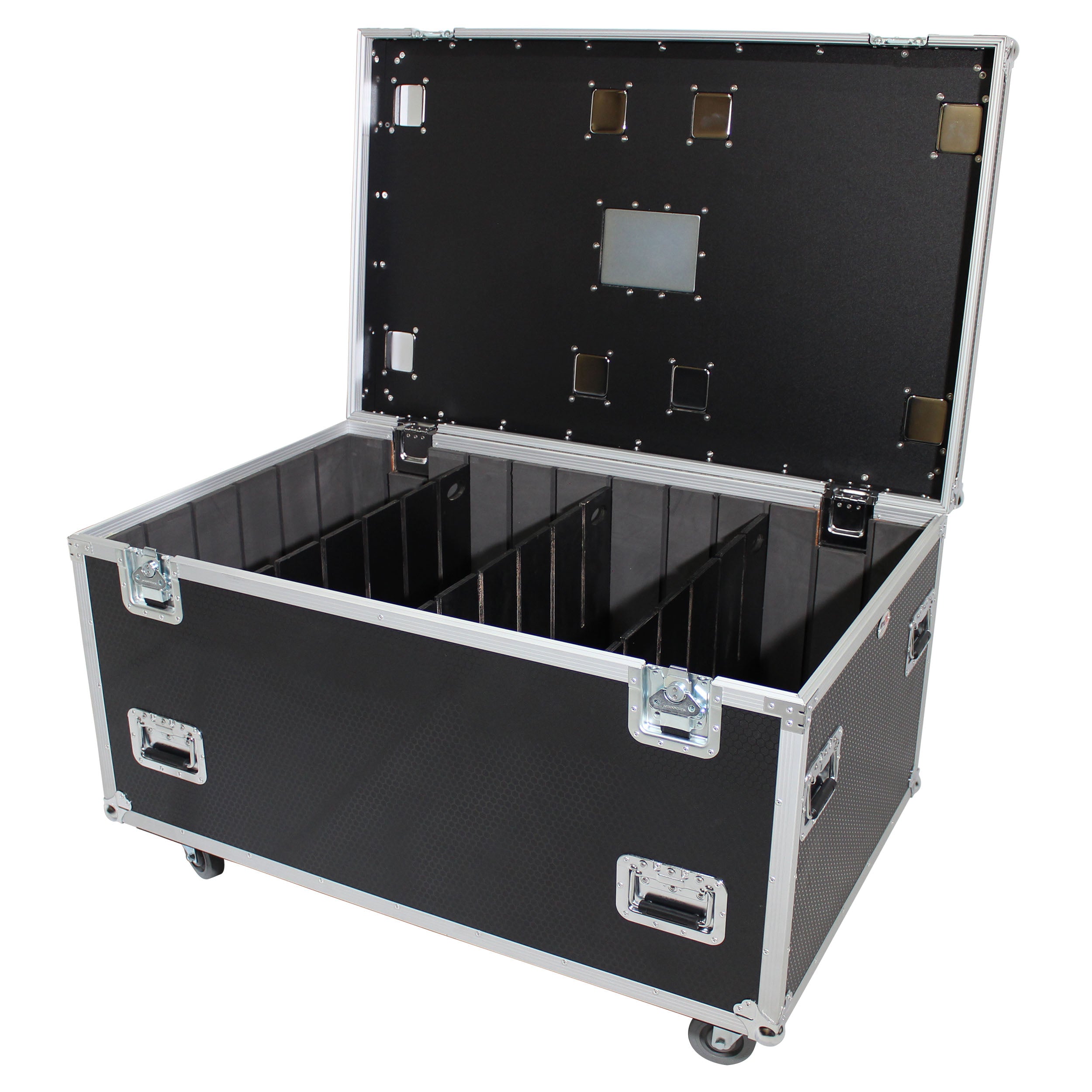 ProX TruckPax Utility ATA Flight Case Truck Storage Road Case with Dividers Tray and 4" in casters – 48"x30"x30" Ext
