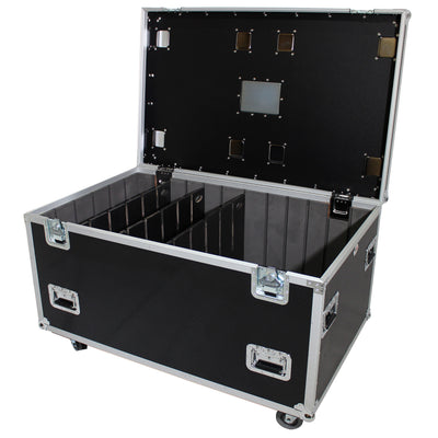 ProX TruckPax Utility ATA Flight Case Truck Storage Road Case with Dividers Tray and 4" in casters – 48"x30"x30" Ext