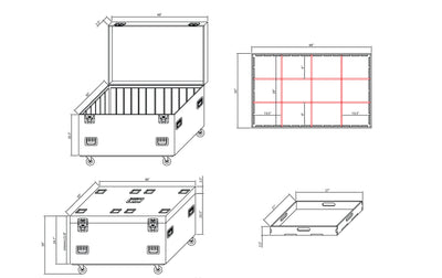 ProX TruckPax Utility ATA Flight Case Truck Storage Road Case with Dividers Tray and 4" in casters – 48"x30"x30" Ext