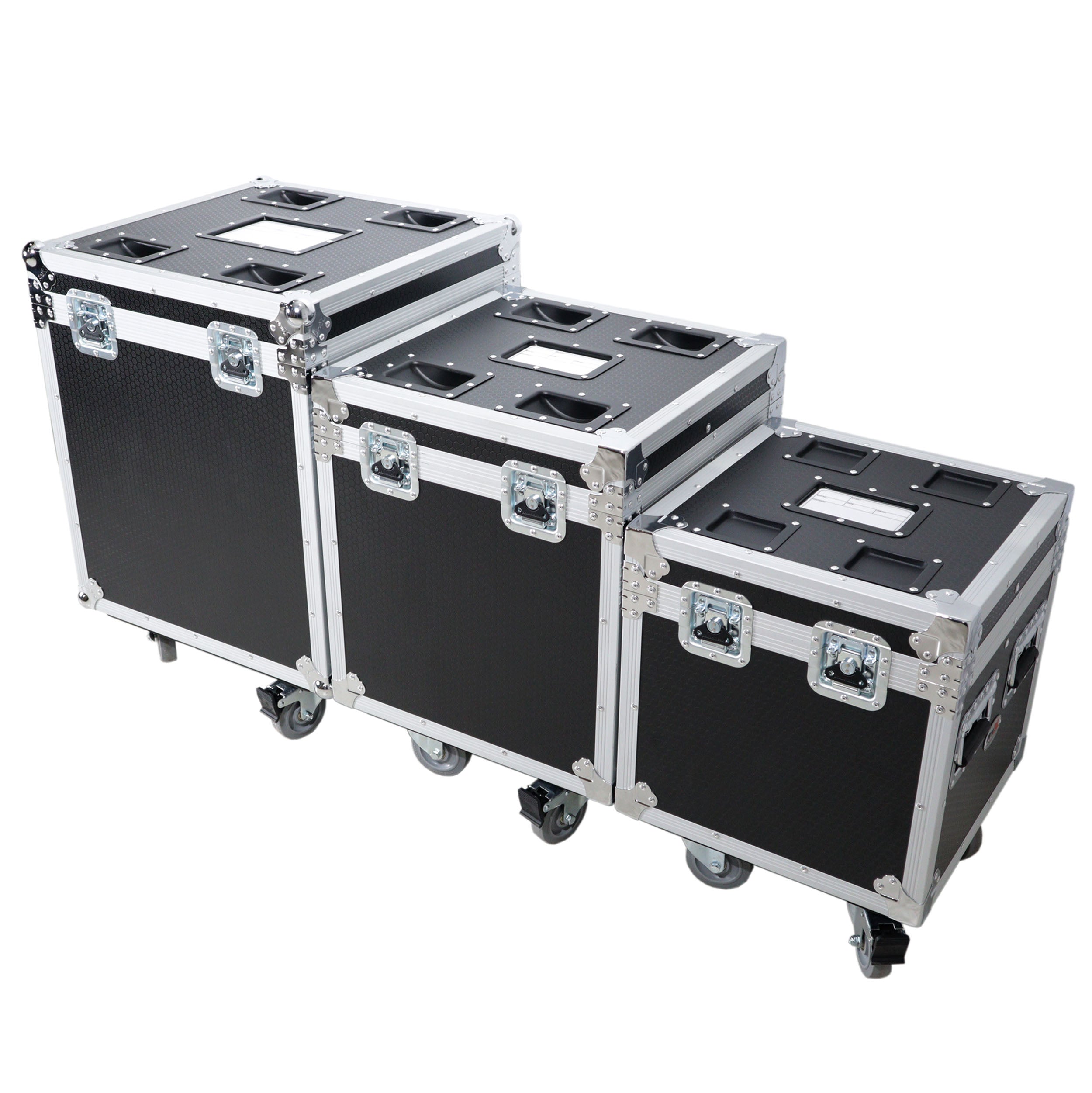 ProX Package of 3 Utility ATA Flight Travel Storage Road Case – Includes 1-Large 1-Medium 1-Small Size with 4" Casters