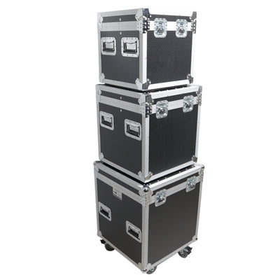 ProX Package of 3 Utility ATA Flight Travel Storage Road Case – Includes 1-Large 1-Medium 1-Small Size with 4" Casters