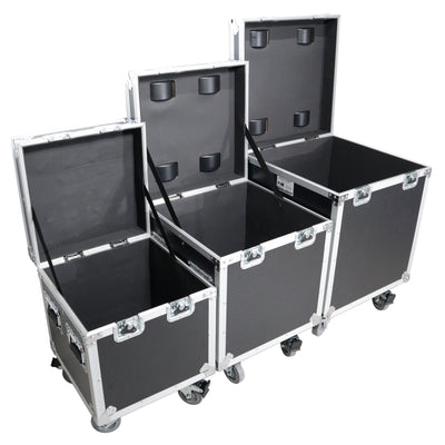 ProX Package of 3 Utility ATA Flight Travel Storage Road Case – Includes 1-Large 1-Medium 1-Small Size with 4" Casters