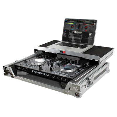 ProX Universal Flight Style Road Case for Medium Sized DJ Controllers with Sliding Laptop Shelf