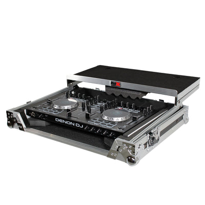 ProX Universal Flight Style Road Case for Medium Sized DJ Controllers with Sliding Laptop Shelf