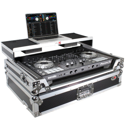 ProX Universal Flight Style Road Case for Large Sized DJ Controllers with Sliding Laptop Shelf