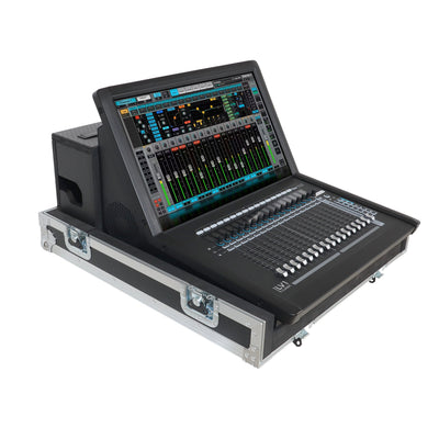 ProX ATA Digital Audio Mixer Flight Case for Waves eMotion LV1 Classic Console with Doghouse compartment and 4x Caster wheels