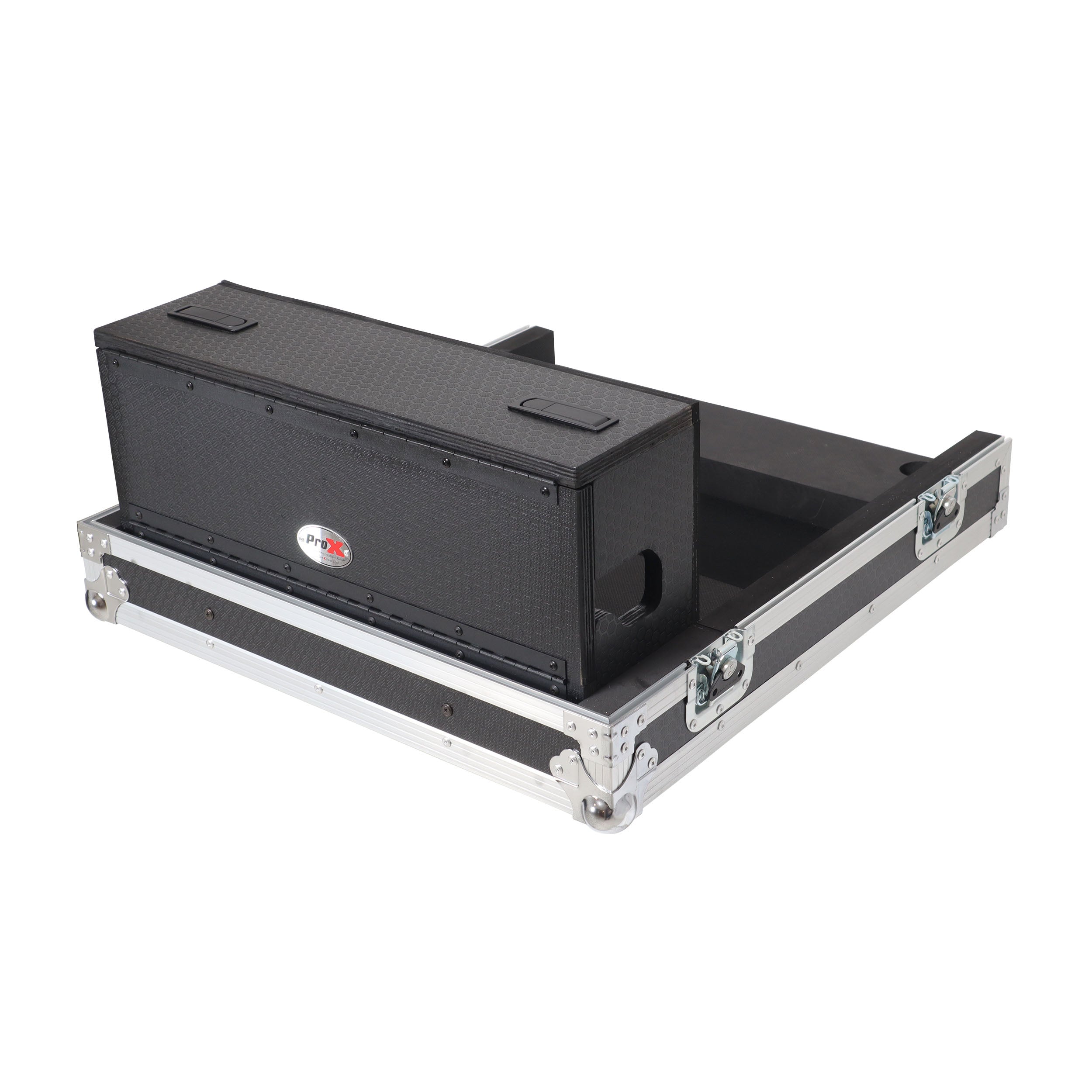 ProX ATA Digital Audio Mixer Flight Case for Waves eMotion LV1 Classic Console with Doghouse compartment and 4x Caster wheels