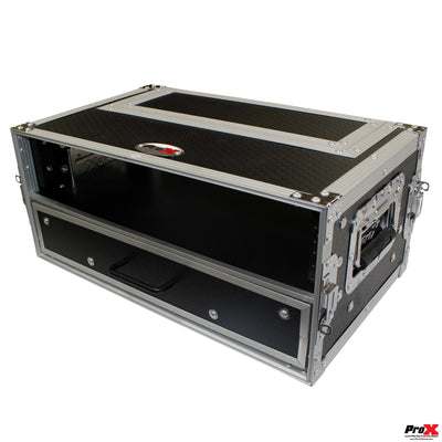 ProX Flight Case ATA Style Rack Case 12 In. Deep 2U W-2U Drawer