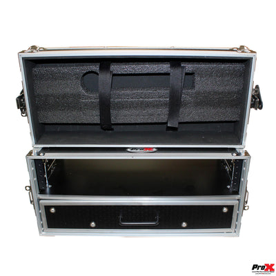 ProX Flight Case ATA Style Rack Case 12 In. Deep 2U W-2U Drawer