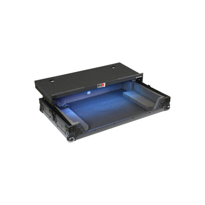 ProX XS-XDJANLTBLLED ATA Flight Case for AlphaTheta XDJ-AN DJ Controller with Laptop Shelf and RGB LED All Black