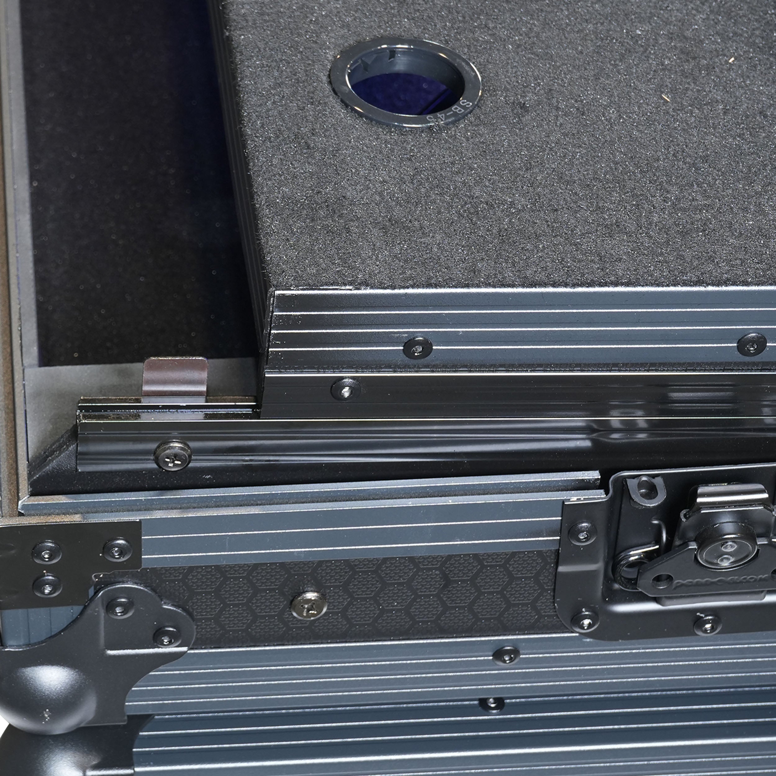 ProX XS-XDJANLTBLLED ATA Flight Case for AlphaTheta XDJ-AN DJ Controller with Laptop Shelf and RGB LED All Black