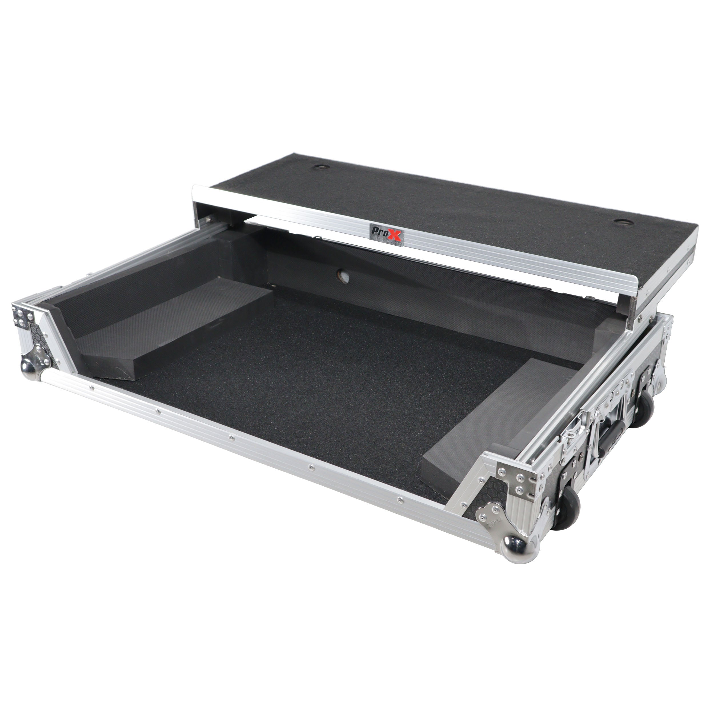 ProX ATA Style Flight Case for Pioneer DDJ-REV7 DJ Controller with Laptop Shelf Wheels and 1U Rackspace