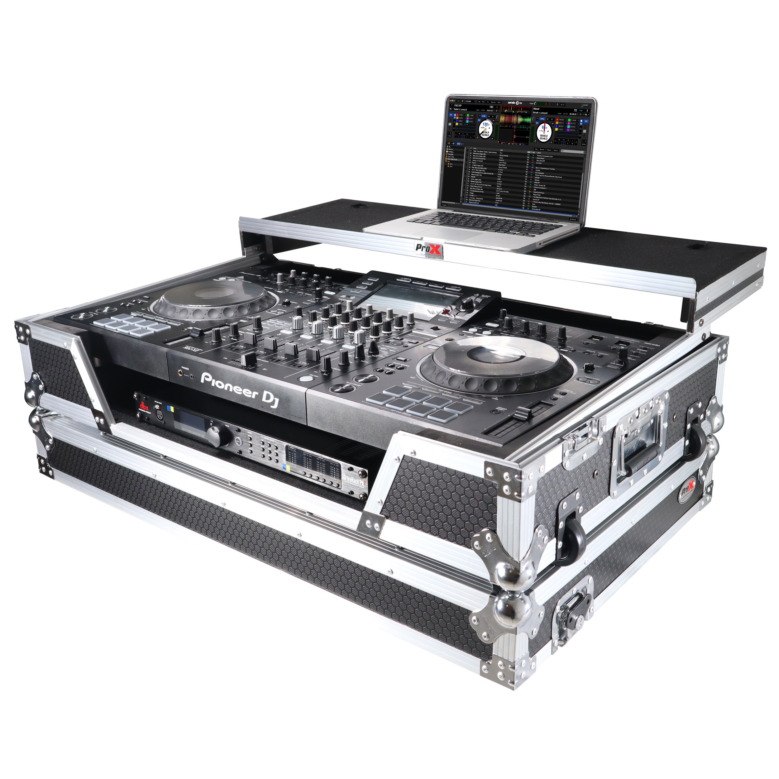 ProX ATA Flight Case For Pioneer XDJ-XZ DJ Controller with Laptop Shelf 1U Rack Space and Wheels
