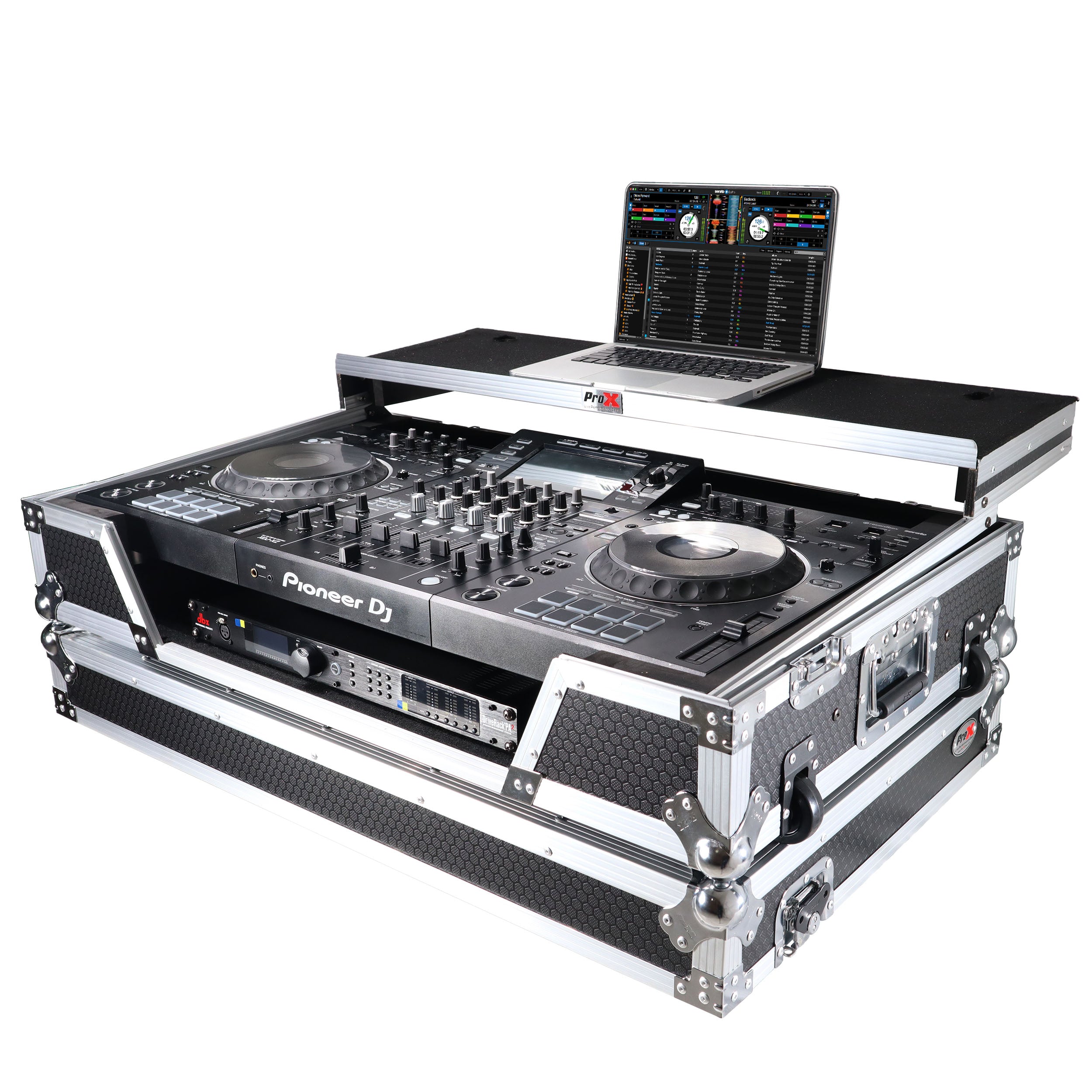 ProX ATA Flight Case For Pioneer XDJ-XZ DJ Controller with Laptop Shelf 1U Rack Space and Wheels